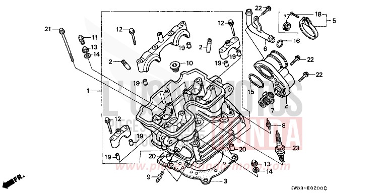 CYLINDER HEAD for Dominator 250 CHECKER BLACK METALLIC (NH217K) from 1988